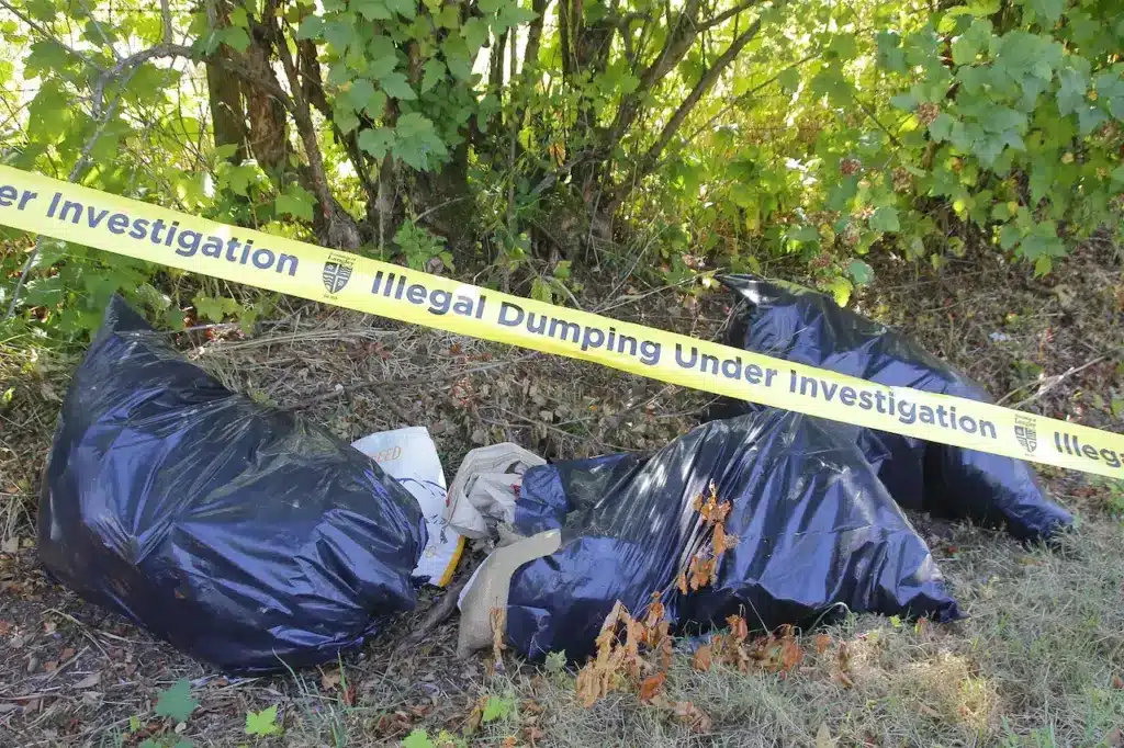 Pile of Garbage Bag Stopping Illegal Rubbish Removal