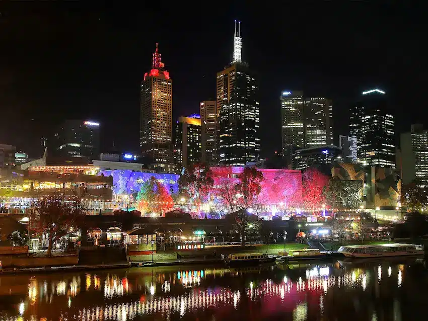 Melbourne City At Night Time