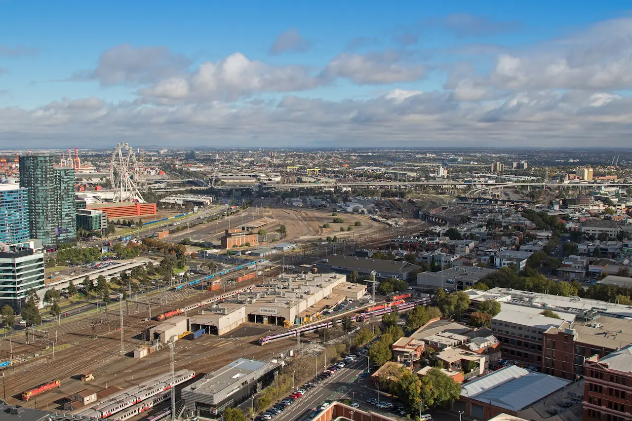 Bird View of West Melbourne with Bombardier Tram Depot