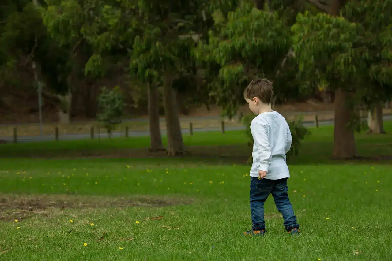 Boy Running in the Park at Glen Iris