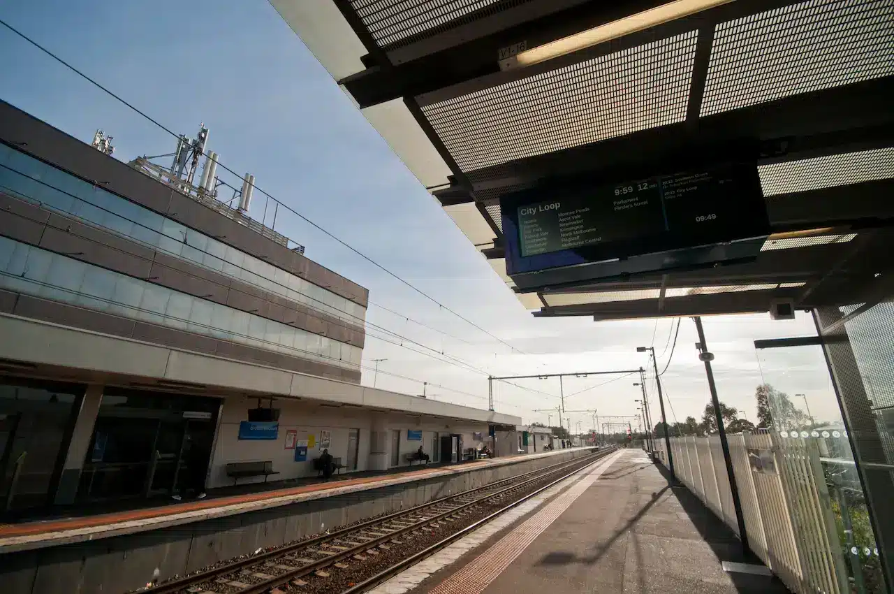 Broadmeadows Train Station Platform in Melbourne Australia