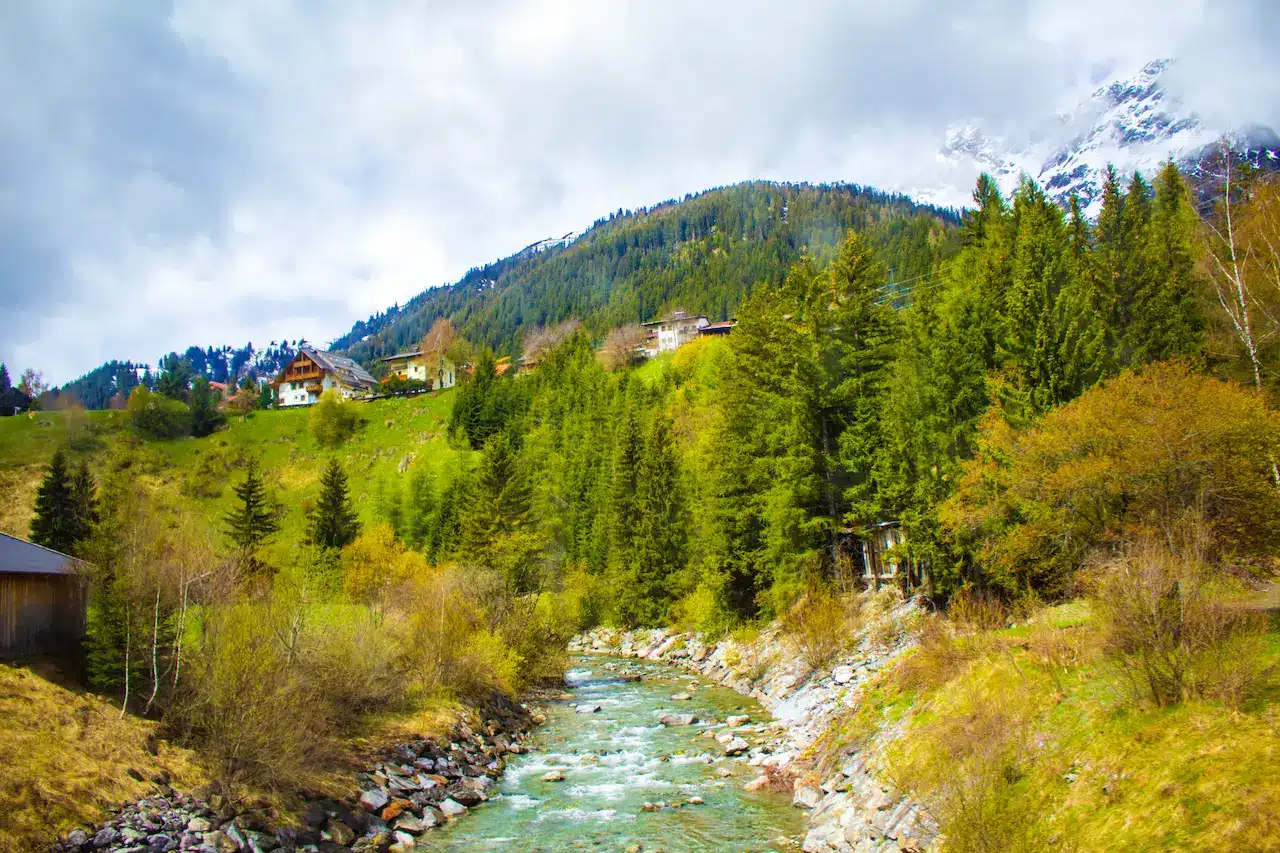 Rosanna river in St. Anton am Arlberg ski resort Alps mountains Australia