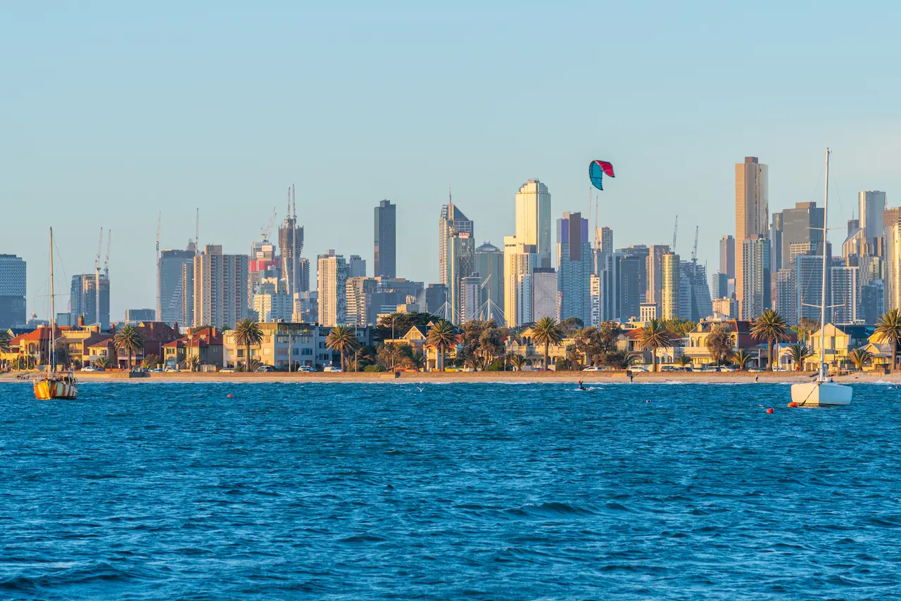 Skyline of Melbourne viewed from St. Kilda East
